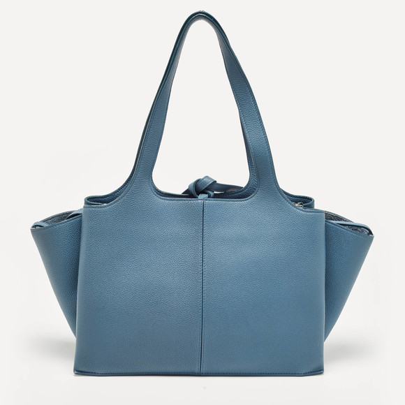 CELINE Blue Leather Small Tri-Fold Tote - Picture 4 of 8
